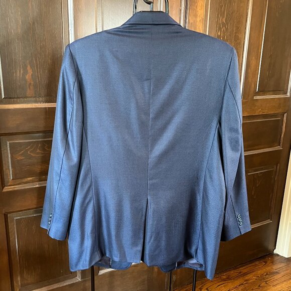 Four Seasons x Ego Italia Mens Vintage Wool Sport Coat Suit Jacket Blue Size 48L - Picture 2 of 11